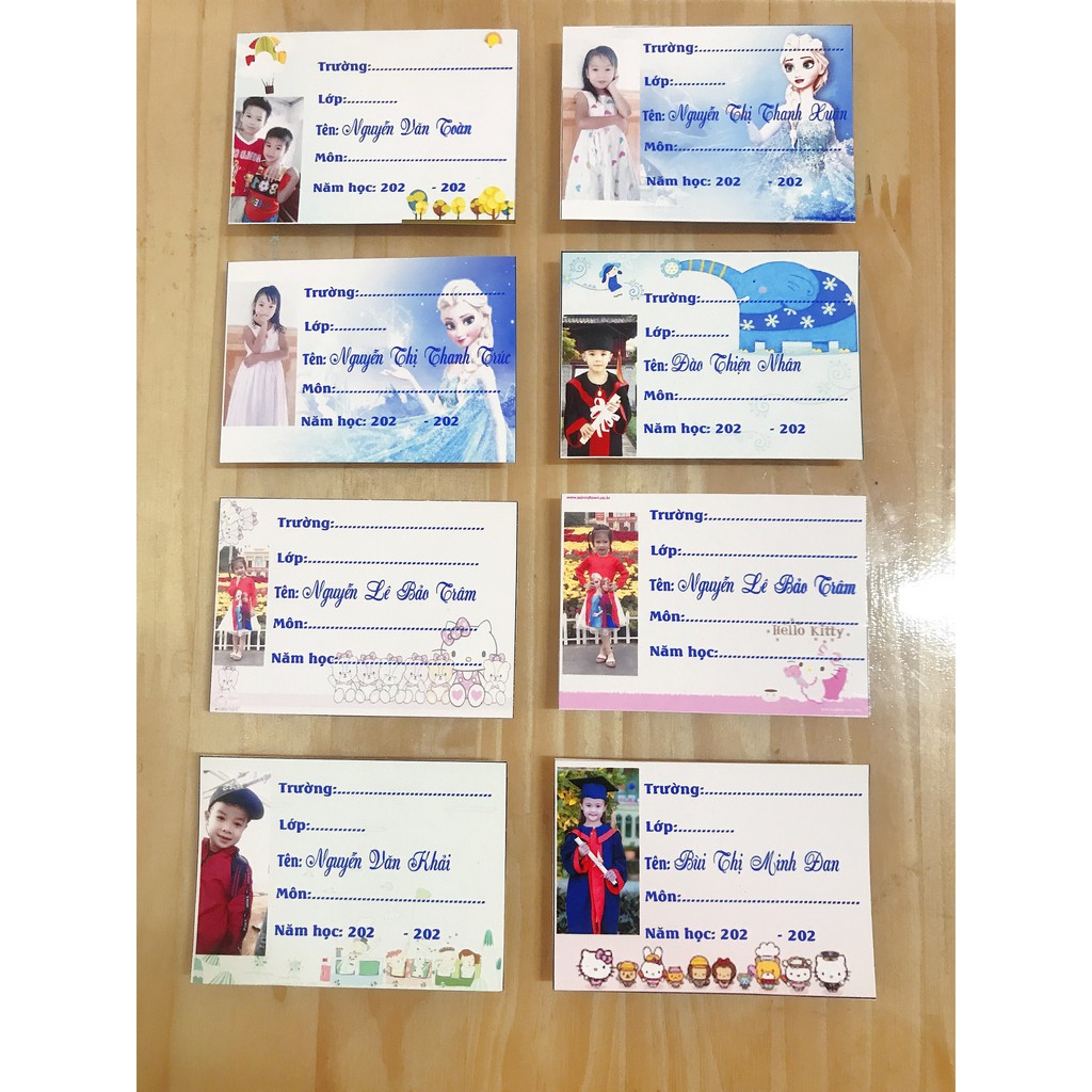 Nhãn Vở In Hình Bé