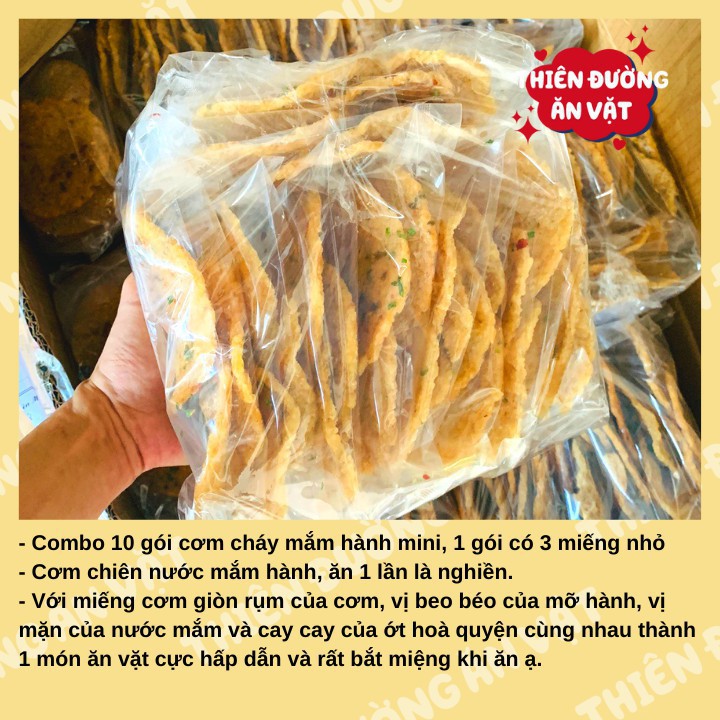 Combo 10 Cơm Cháy Chiên Mắm Ăn Vặt Cơm Cháy Mắm Hành Ngon Giòn Rụm Thiên Đường Ăn Vặt