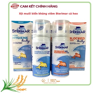 Xịt thông mũi muối biển cá heo của Pháp (chai 100ml) vệ sinh, kháng khuẩn mũi cho bé