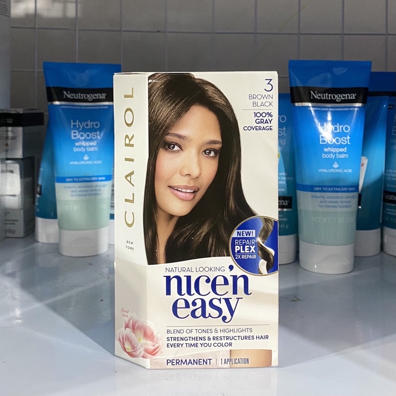 Thuốc nhuộm tóc màu nâu, đen Clairol Natural Looking Nice’n Easy
