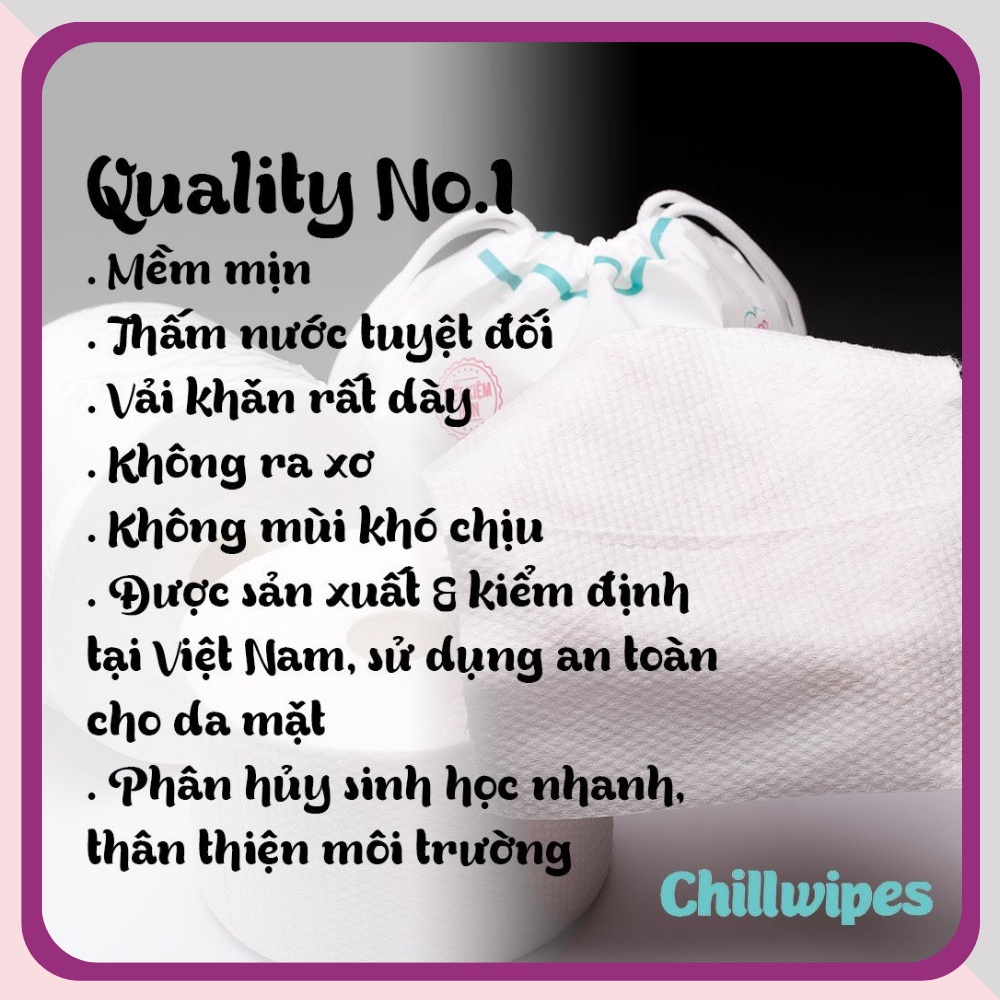 Chillwipes khăn mặt khô, khăn giấy tẩy trang Chillwipes - Hàng Việt Nam Hà Linh Review 9/10 - Siêu tốt