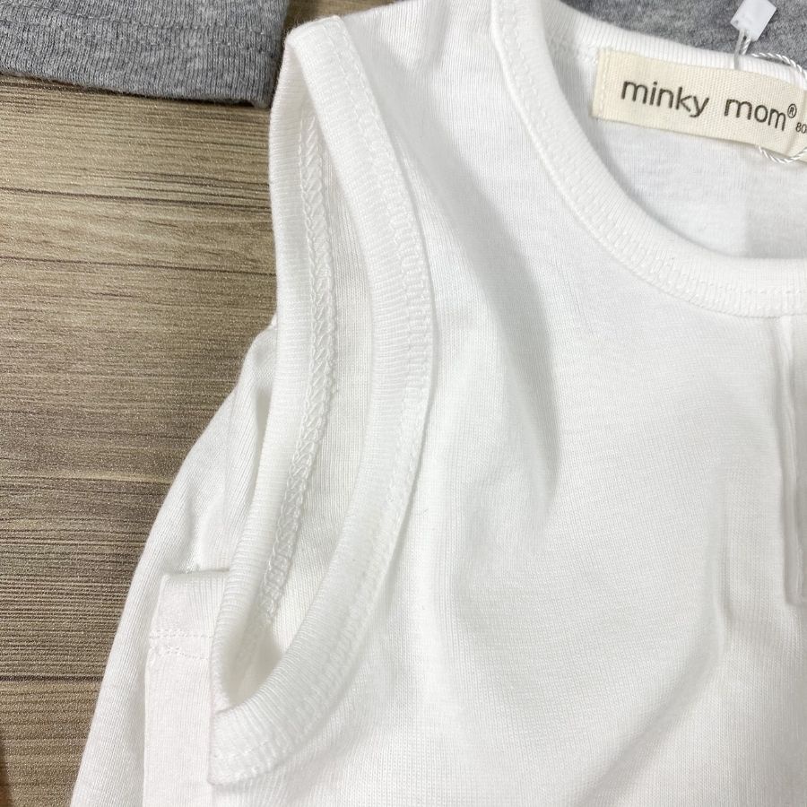 Bộ Cotton Ba Lỗ Cho Bé Trai Bé Gái 8-19kg -BL-TR04 Thêu  Ngực Chất Vải Thoáng Mát