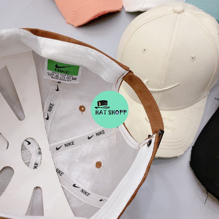 Mũ lưỡi trai rách ❤️ Nón thêu chữ NIKE phong cách Ulzzang form unisex nam nữ