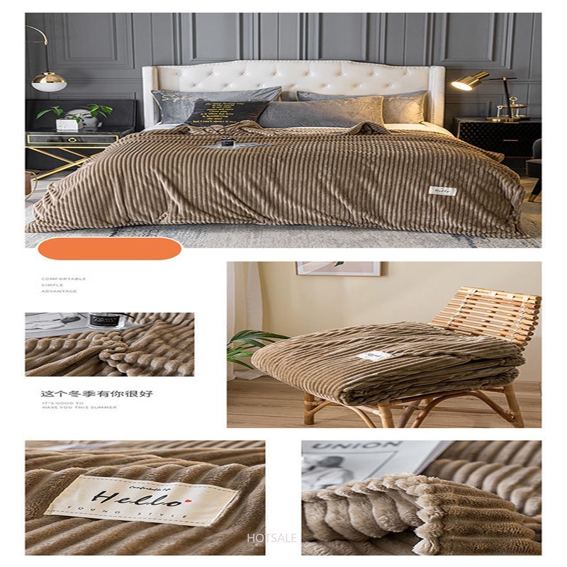 Chăn cotton phối lông cừu san hô mềm mại giữ ấm mùa đông