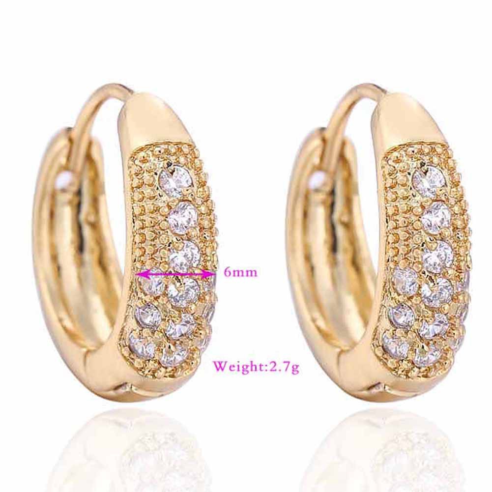 Khuyên tai mạ vàng 18K đính đá thanh lịch cho nữ