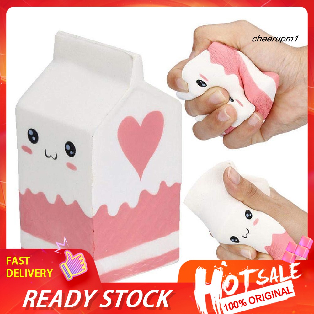 Đồ chơi bóp mềm đàn hồi chậm hình hộp sữa yogurt dễ thương