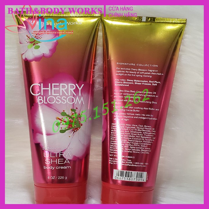 Kem dưỡng thể Bath Body Works Cherry Blossom Body Cream 226gr (tuýp)