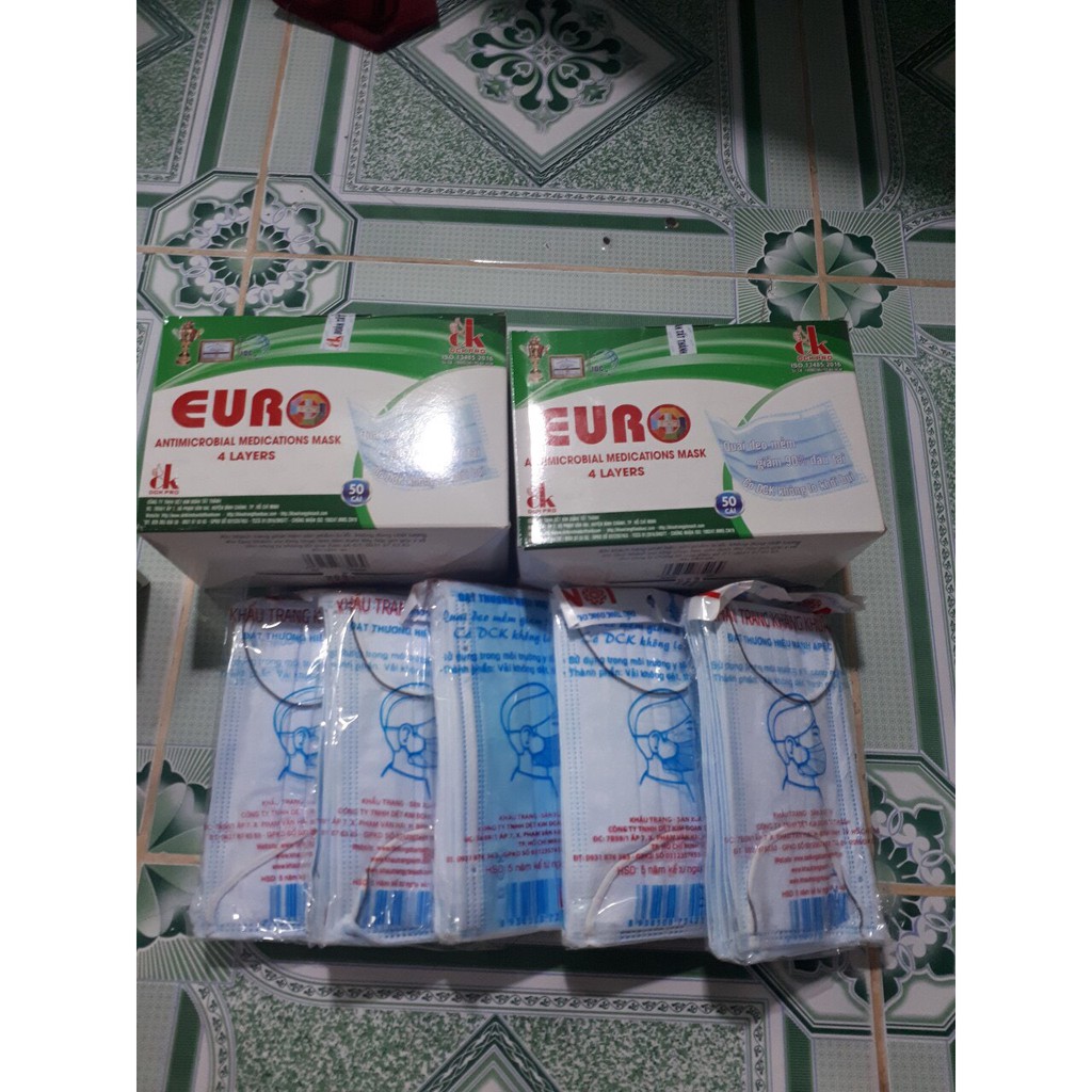 1 HỘP 50 cái khẩu trang Euro 4 lớp Quatest 3 Quai đeo siêu mềm | BigBuy360 - bigbuy360.vn