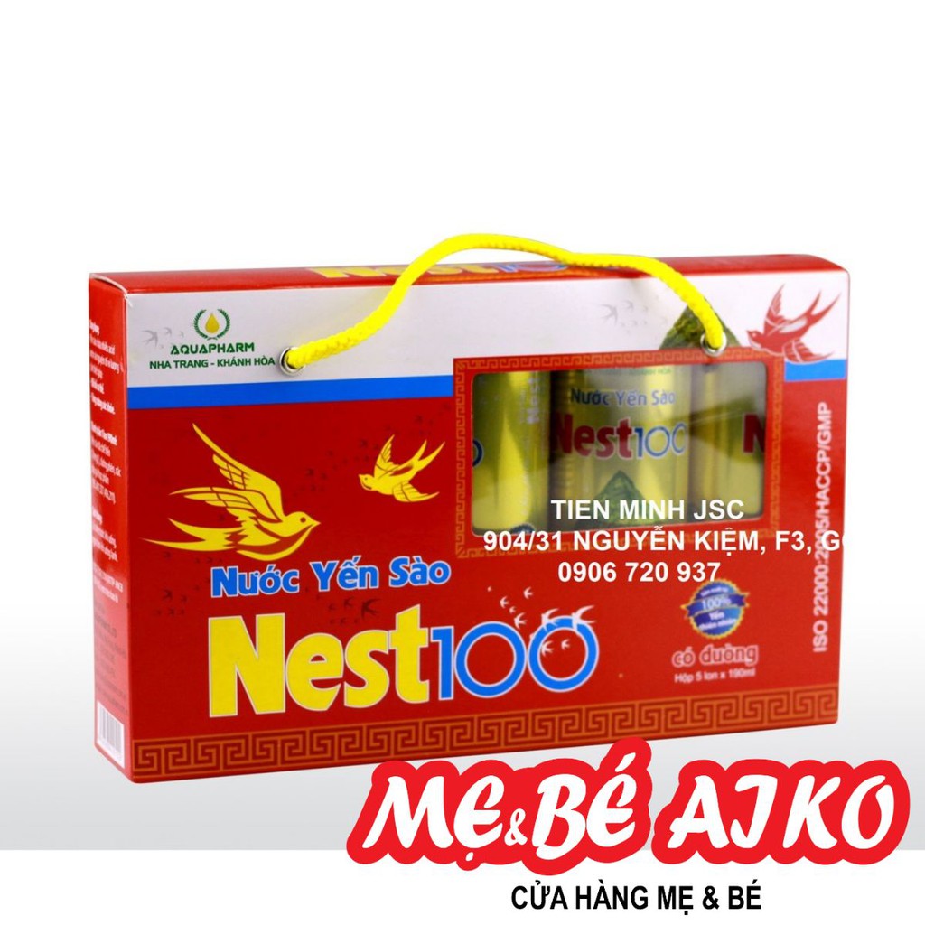 [Combo 5 lon] Nước Yến Sào Nest100 Có Đường – (5 Lon x 190 ml)