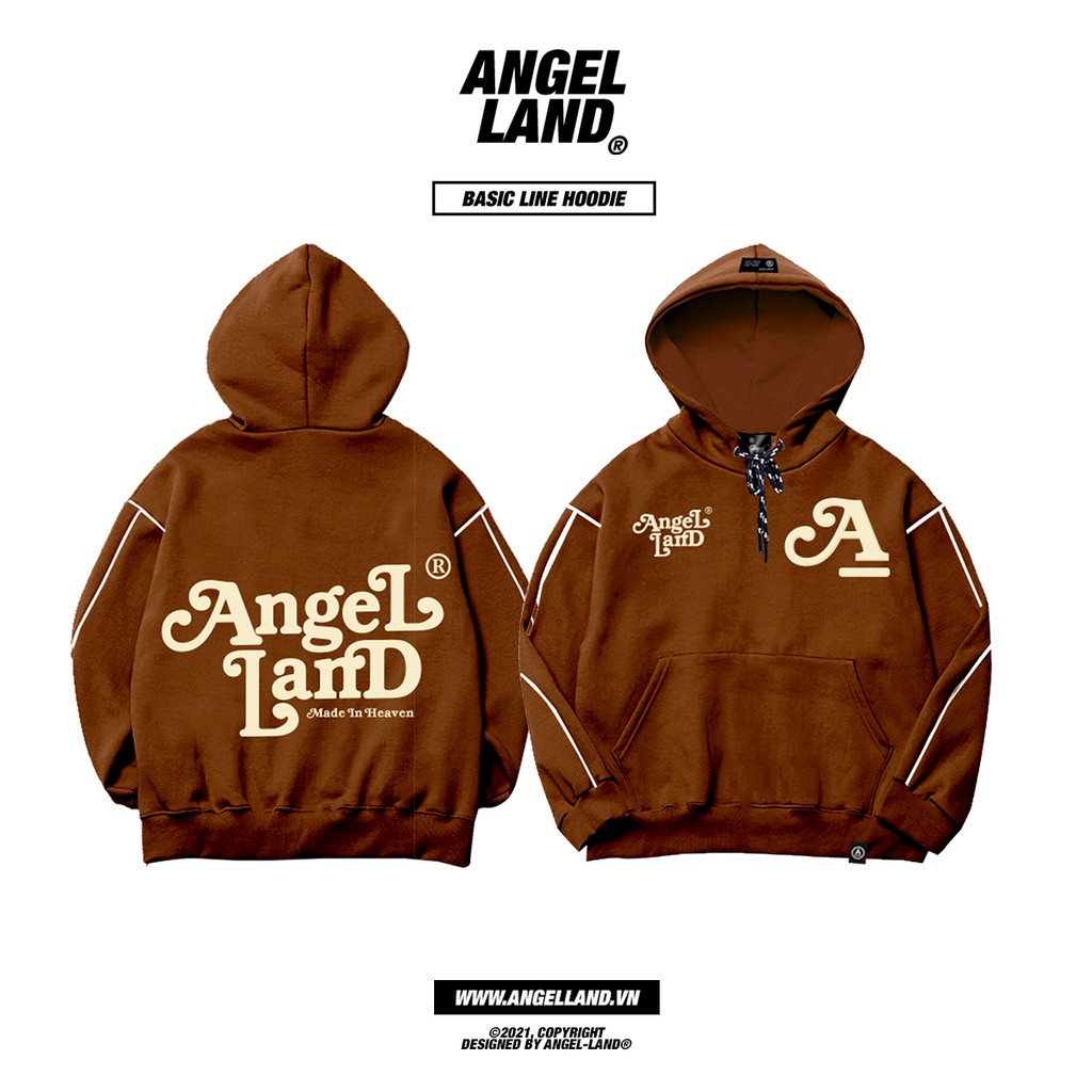 Áo hoodie Basic Line Nâu Angel-Land Chính hãng Unisex