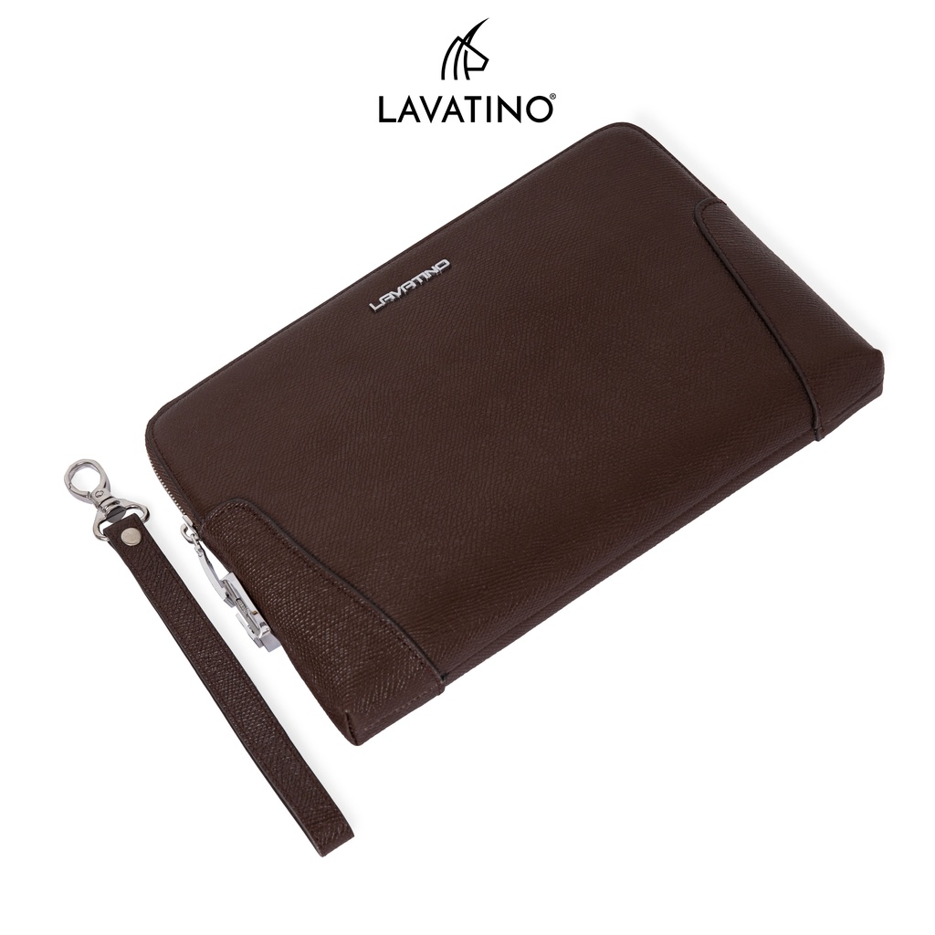 [Tặng Ví Card LUFY 04] Ví Nam Cầm Tay HENRY Clutch Da Bò Thật Cao Cấp Thiết Kế Sang Trọng Chính Hãng LAVATINO - CLB11