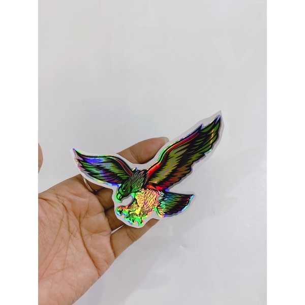 Tem hình con đại bàng 7 màu  dán trang trí xe máy, laptop...