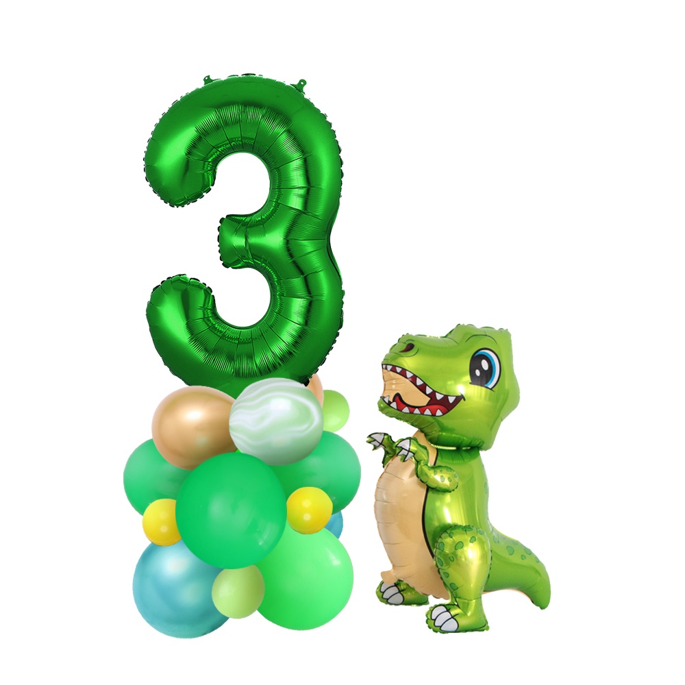 Bộ 18 Bóng Bay Hình Khủng Long 4D 32 Inch Cho Trẻ Em