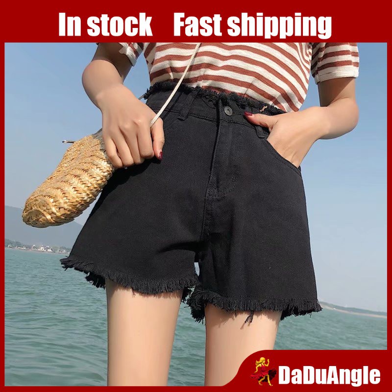 Quần Short Denim Lưng Cao Dáng Rộng Phong Cách Hàn Quốc Thời Trang Mùa Hè 4 Màu Sắc Chọn Lựa Dành