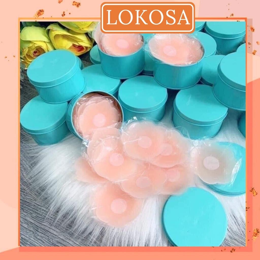 Miếng Dán Ngực LOKOSA Phụ Kiện Đồ Lót Hình Nhũ Hoa Silicon Siêu Bám Dính Có Thể Sử Dụng Nhiều Lần  PK003