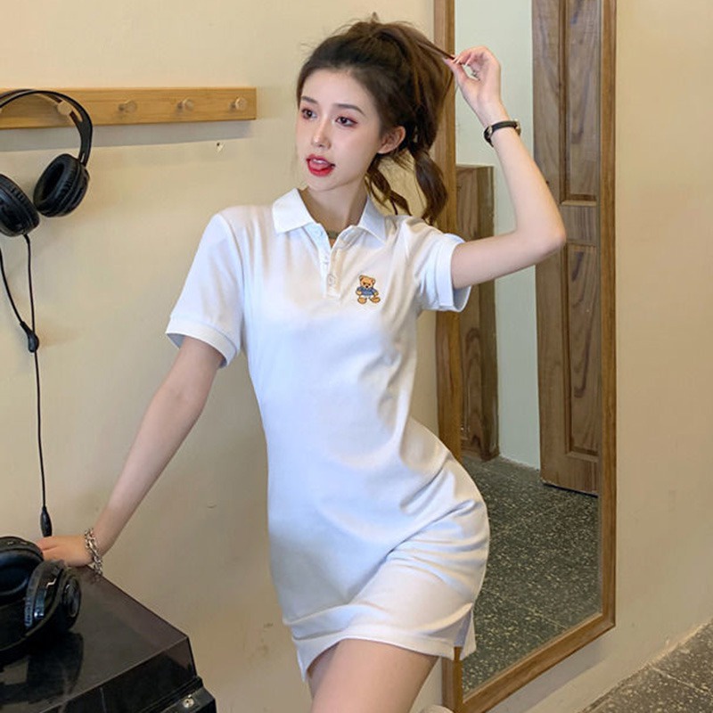 Đầm thể thao mini tay ngắn dáng ôm mềm mại thời trang cho nữ