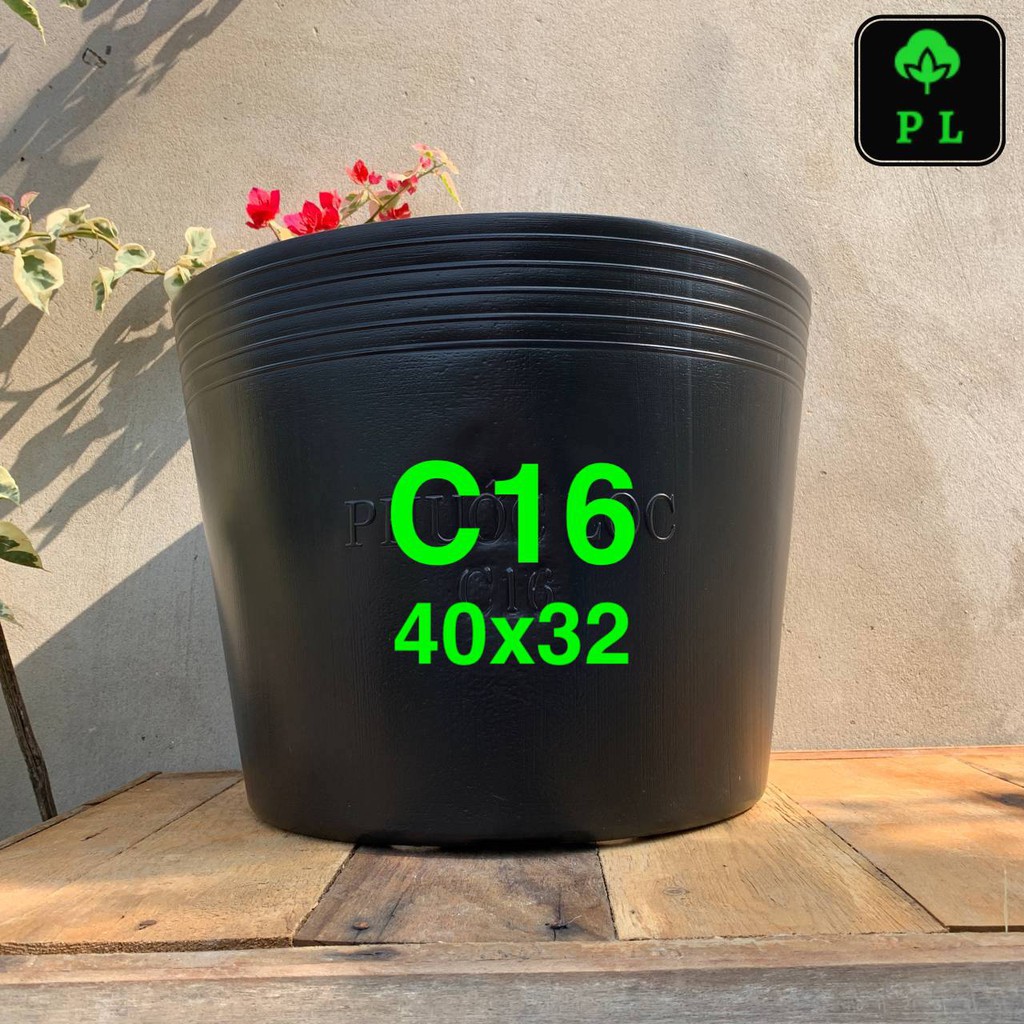 (Giá sỉ) Chậu nhựa đen C16 (40x32cm) loại dày nhất