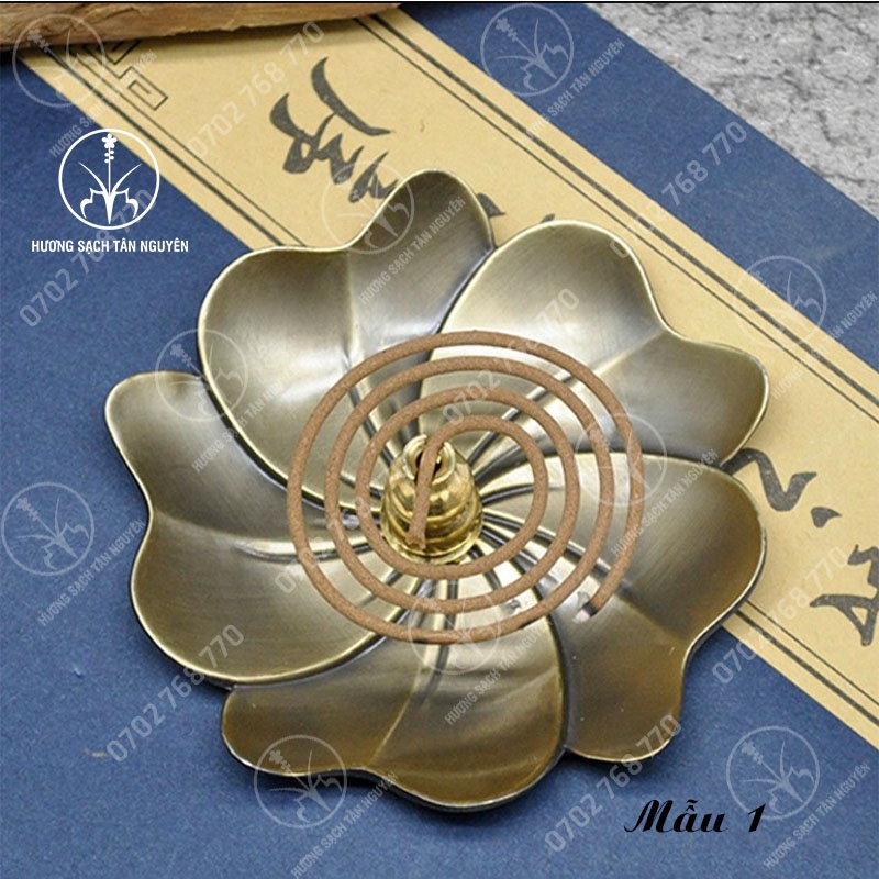 Đế cắm nhang Tân Nguyên, đĩa đựng hương vòng, nhang không tăm được làm bằng chất liệu hợp kim cao cấp
