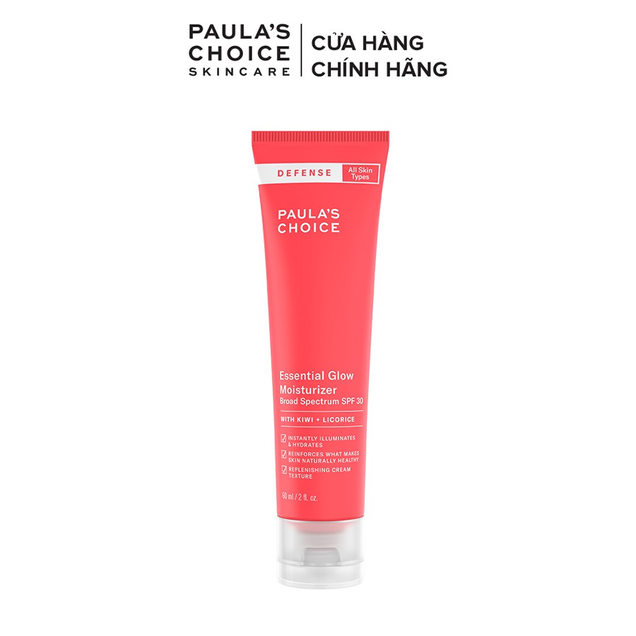 Kem dưỡng tái tạo da chống nắng phổ rộng SPF 30 Paula's Choice Defense Essential Glow Moisturizer SPF30 60ml 2230