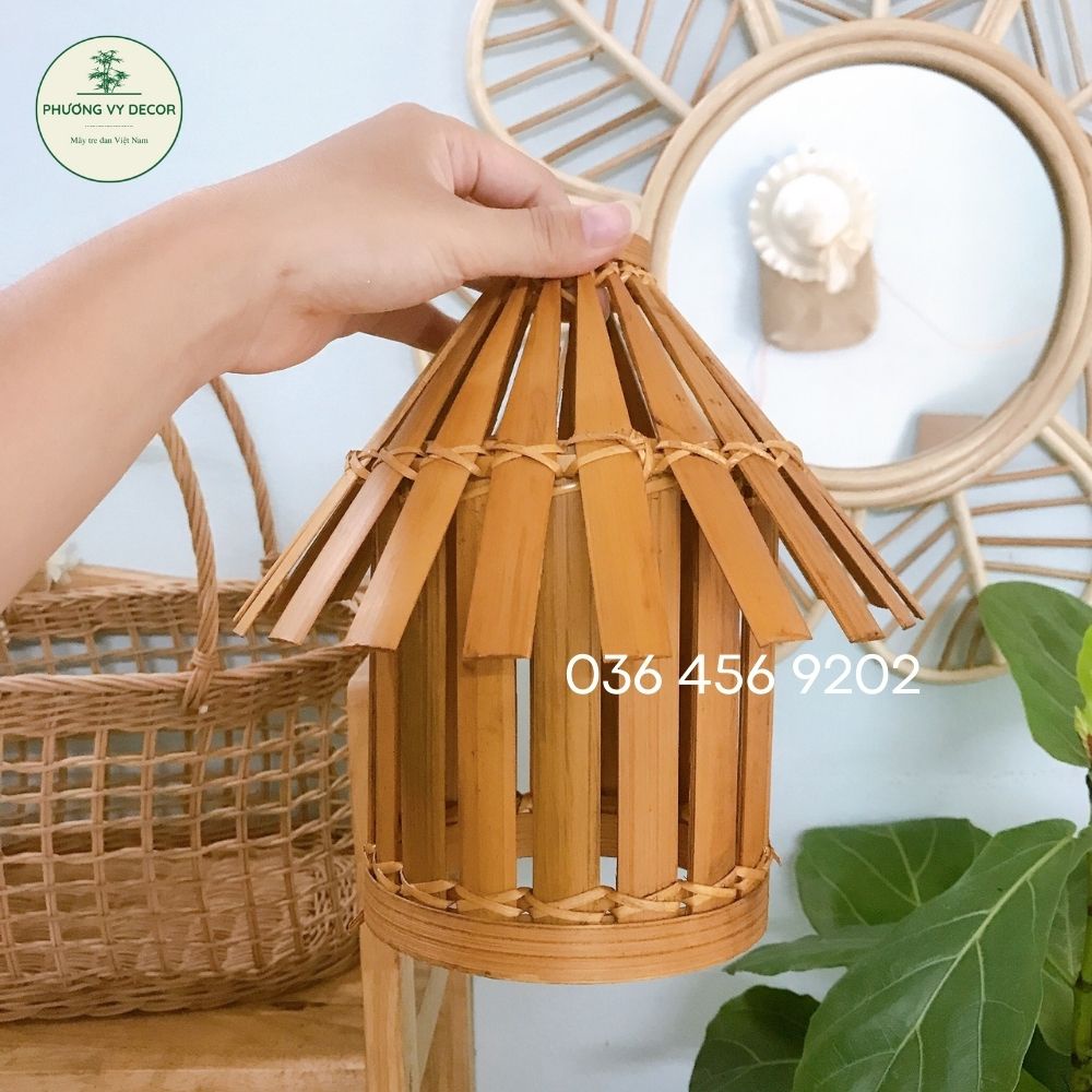 Chao đèn thả hình mái nhà xinh xắn trang trí nhà cửa, sân vườn quán ăn, quán cafe, homstay