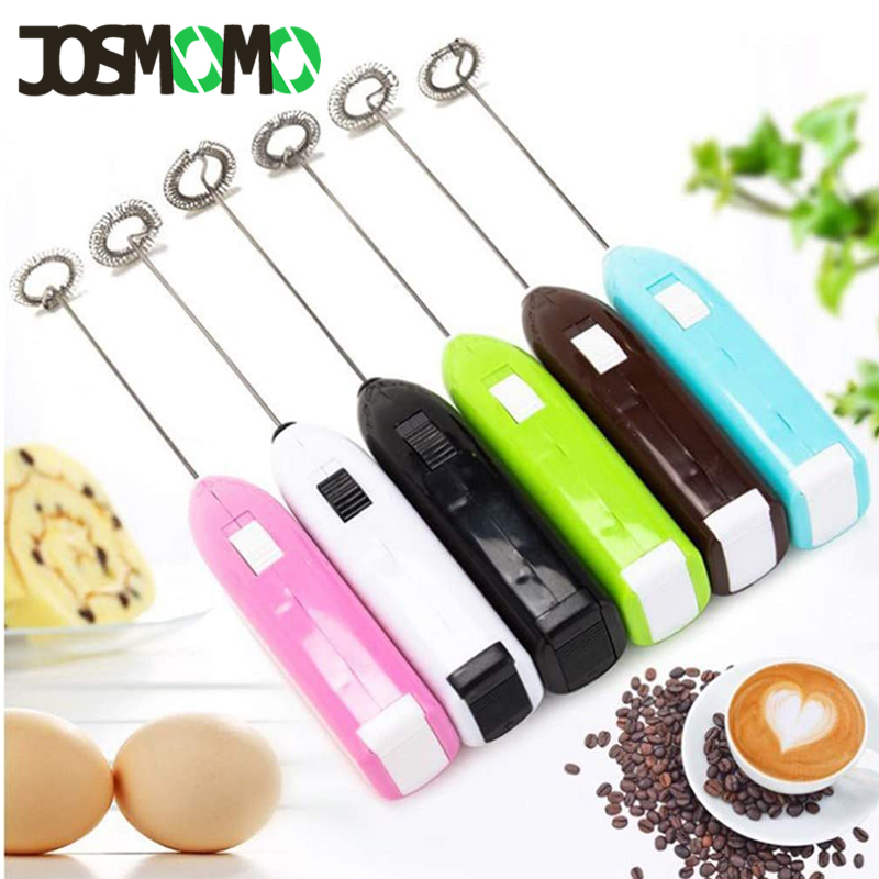 JOSMOMO Máy khuấy cà phê điện cầm tay mini bằng thép không gỉ Máy trộn sữa đông lạnh đồ uống Máy đánh trứng Máy đánh trứng điện