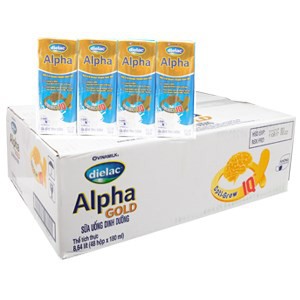 Thùng Sữa bột pha sẵn Dielac Alpha Gold IQ - Lốc 4 hộp x 180ml