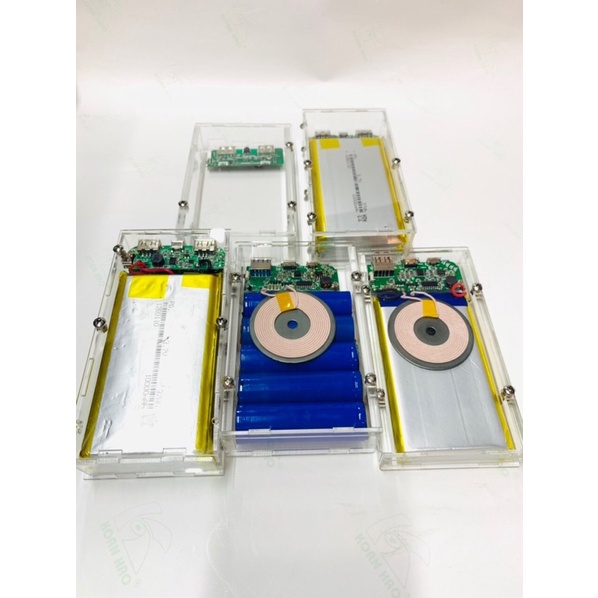 - Pin sạc dự phòng mica trong suốt sạc không dây