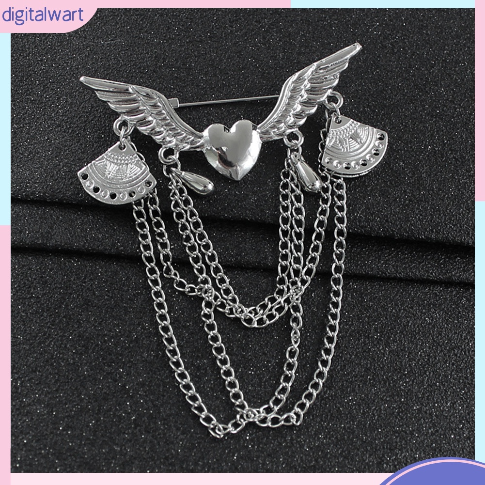 Ghim cài áo dáng dài thiết kế cánh thiên thần phong cách retro