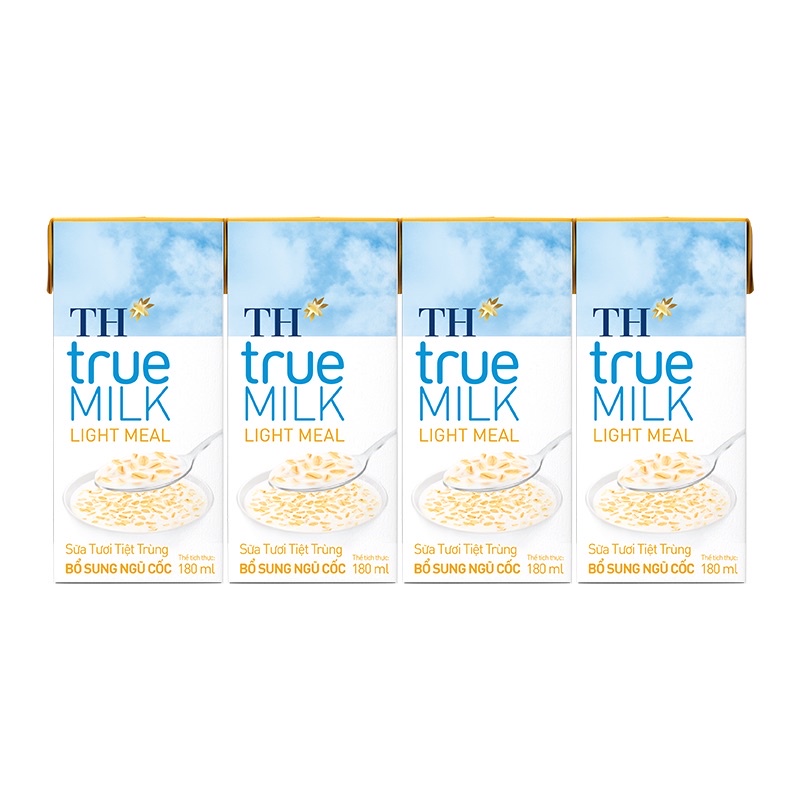 Sữa Tươi Bổ Sung Ngũ Cốc TH true MILK LIGHT MEAL ( 4 hộp x 180ml )