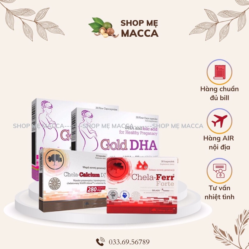 Canxi , sắt , dha Chela Calcium D3 không nóng, không táo cho bà bầu, mẹ sau sinh