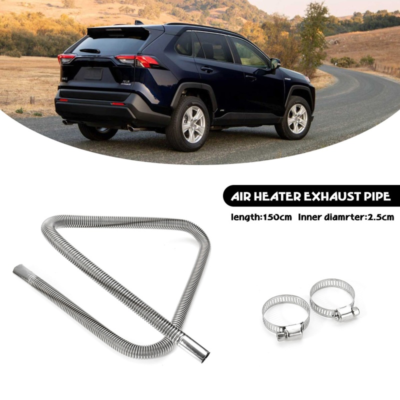 Ống Xả Khí Thải Nhiên Liệu Bằng Thép Không Gỉ 150CM Kèm 2 Kẹp Cố Định Chuyên Dụng Cho Xe Hơi / Tàu Thuyền