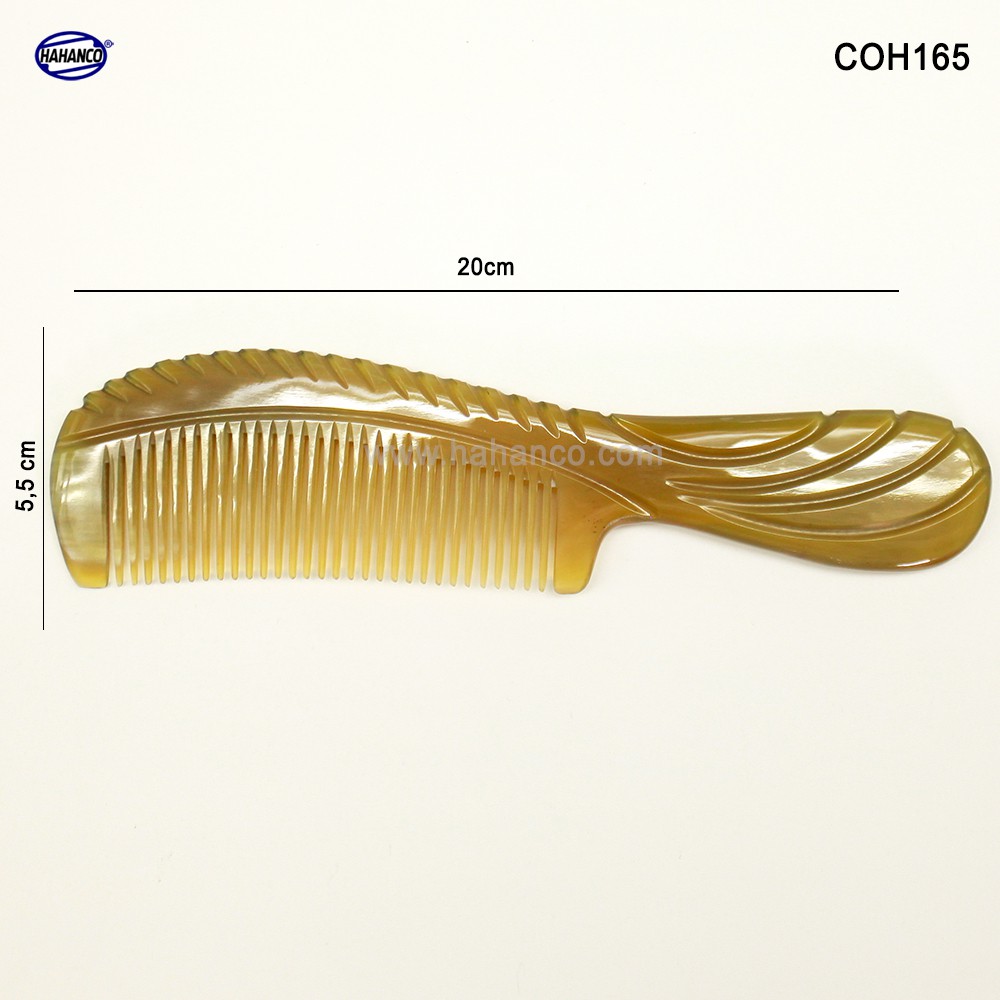 Lược sừng xuất Nhật - COH165 (Size: XL - 20cm) Cổ điển cao cấp đẹp hoàn hảo - Horn Comb of HAHANCO - Chăm sóc tóc