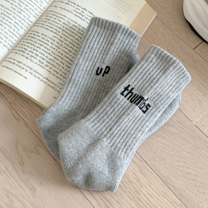 Xixi Vớ Cotton Cổ Vừa Màu Trơn In Chữ P Phong Cách Harajuku Đường Phố Hip Hop Đường Phố Cho Nam Nữ