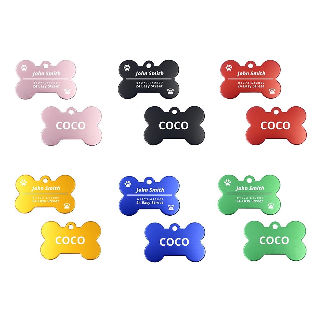 Thẻ tag đeo cổ khắc tên tùy chỉnh chống lạc khi đi ra ngoài cá tính dành cho cún cưng
