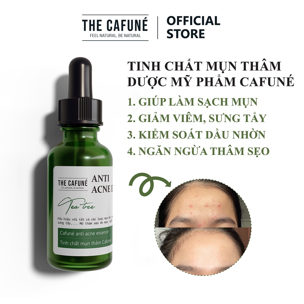 Tinh Chất Chấm Mụn Mờ Thâm Cafuné Essence thành phần serum AHA Và Tràm Trà 15ml