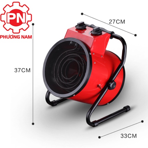 Máy sấy gió nóng bằng điện trở 3kw màu đỏ bảo hành 12 tháng