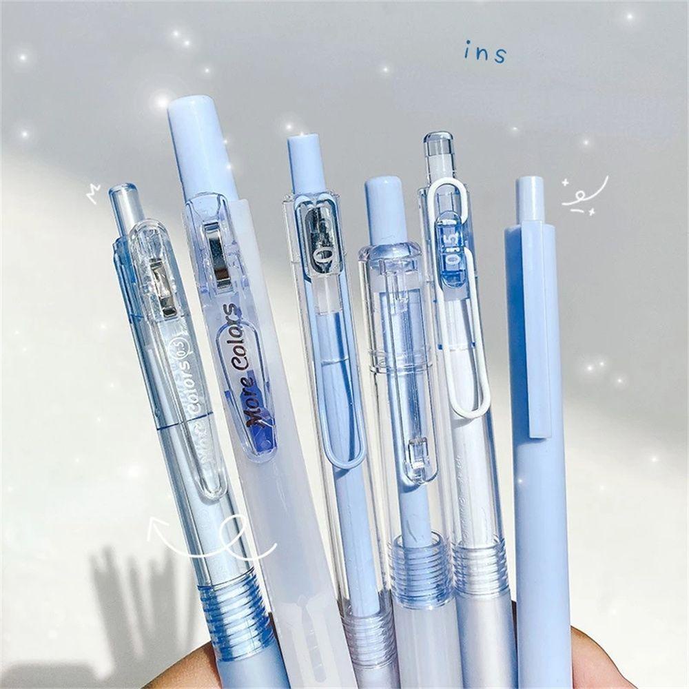 Set 6 Bút Mực Gel Ngòi 0.5MM Màu Đen Kiểu Hàn Quốc
