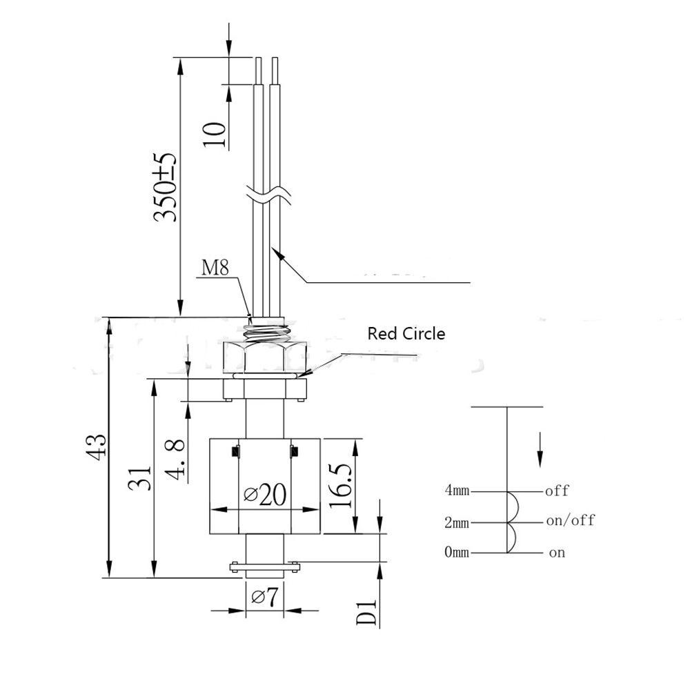 KUNHEV 1/2/3 cái cảm biến mực nước pp công cụ dụng cụ chất lỏng xuống cho công tắc nổi hồ cá