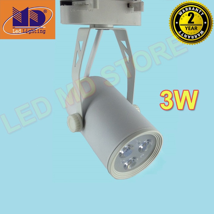 Đèn led rọi ray 3W siêu sáng, siêu bền vỏ đen, trắng,phải sử dụng kèm thanh ray, chiếu điểm tập trung, bảo hành 24thang