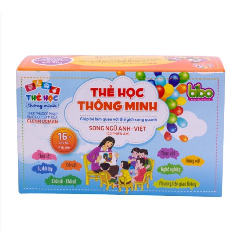 Bộ Thẻ Học Thông Minh Flashcards 16 Chủ Đề 416 Thẻ Học Song Ngữ Anh-Việt Cho Bé