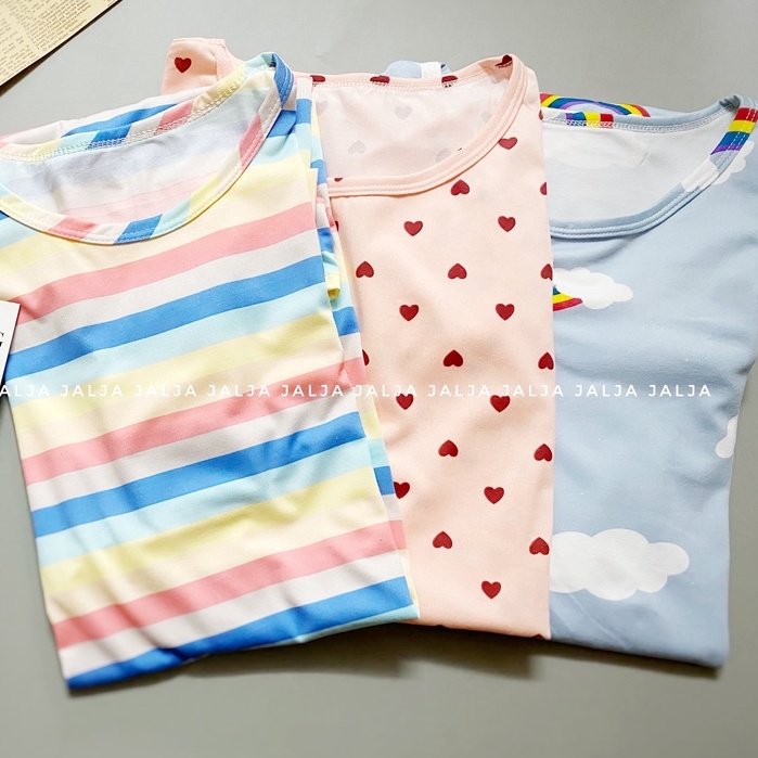 Váy ngủ nữ cộc tay đầm ngủ dáng suông chất cotton mềm mát họa tiết cute dễ thương mặc nhà JALJA Vay01