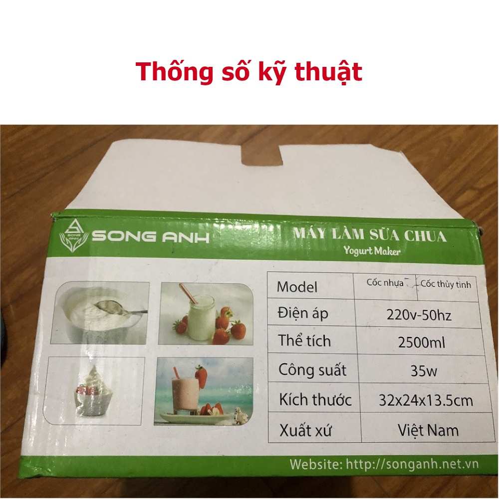 Máy làm sữa chua Song Anh 15 cốc thủy tinh máy ủ sữa chua nhanh ổn định an toàn tiện lợi