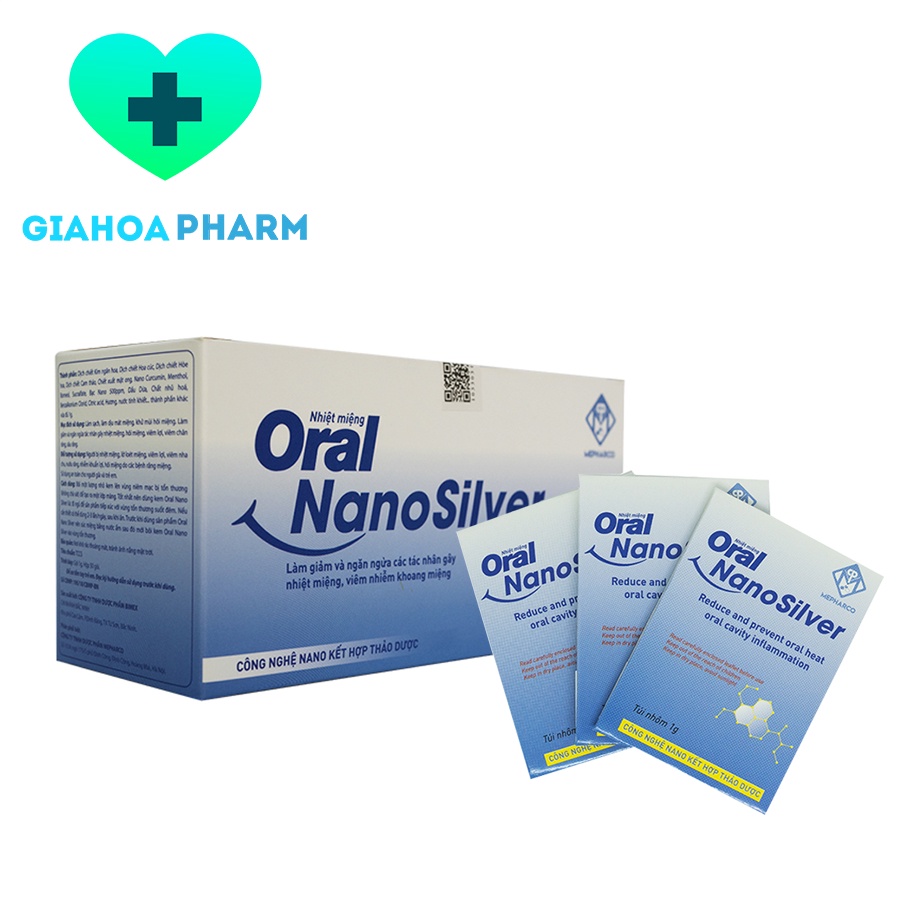 Kem bôi nhiệt miệng Oral Nano Silver  gói 1g - Giảm đau, lở loét miệng, lợi, hôi miệng