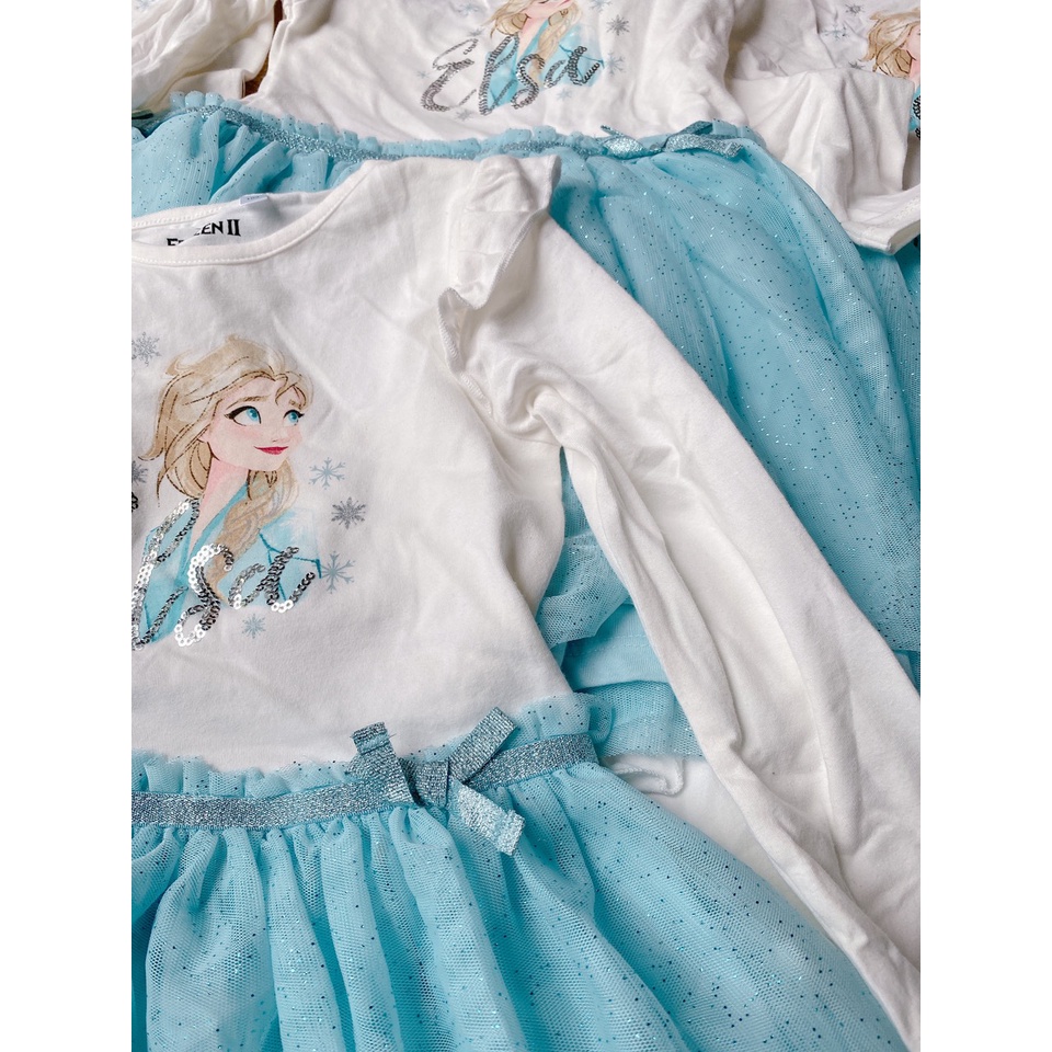 Đầm thun tay dài Elsa 12-14kg