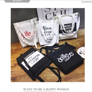 [sẵn] túi tote chéo Never stop dreaming