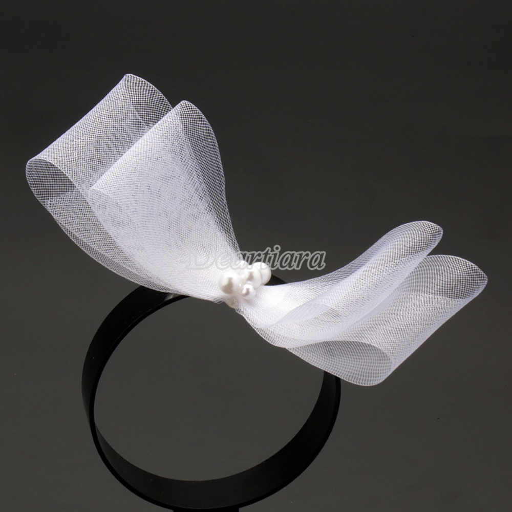 Kẹp Tóc Hình Nơ Vải Gạc Xinh Xắn Thời Trang Cho Cô Dâu