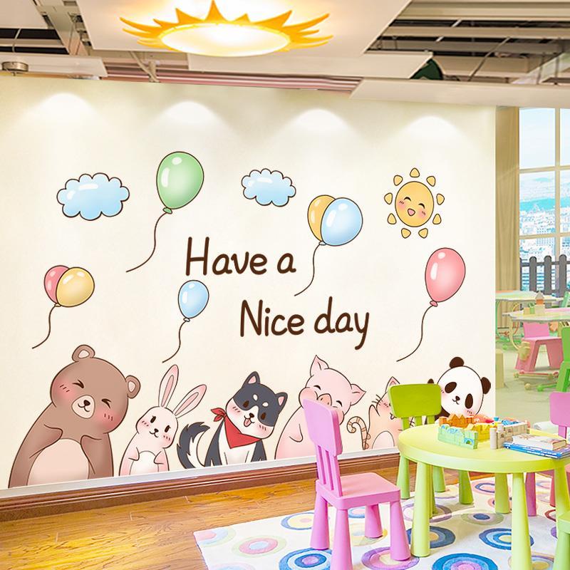 Miếng Dán Sàn Nhảy Họa Tiết Kẻ Sọc Trang Trí Hành Lang / Trường Mẫu Giáo