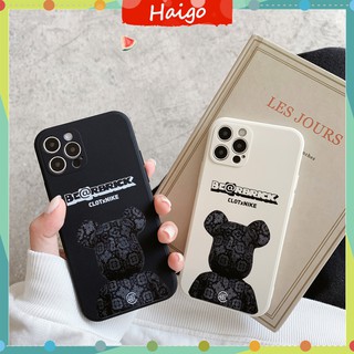 Ốp điện thoại nhựa mềm in hình gấu Bearbrick cho iPhone12 mini 11 PRO MAX 6/6s 7/8plus SE2 X/XS XR XSMAX HG3475