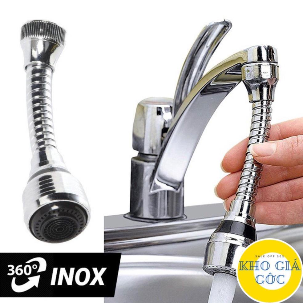 Vòi Tăng Áp Đầu Cao Su Điều Chỉnh Tăng Lực Nước Thông Minh Cho Bồn Rửa Chén Bát Xoay 360 Độ - 2 Chế Độ Xả