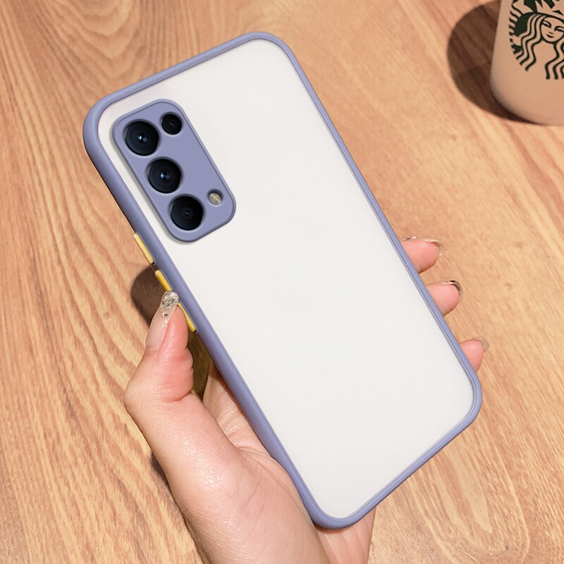 OPPO Reno 4F 4 3 Pro OPPO A15 A53 A52 A72 A92 F9 F11 Pro A5S A7 A12 A11K Realme 7i 7Pro 7 5 5i 5s 6i C17 C15 C12 C11 Vỏ nhựa cứng mờ chống va đập